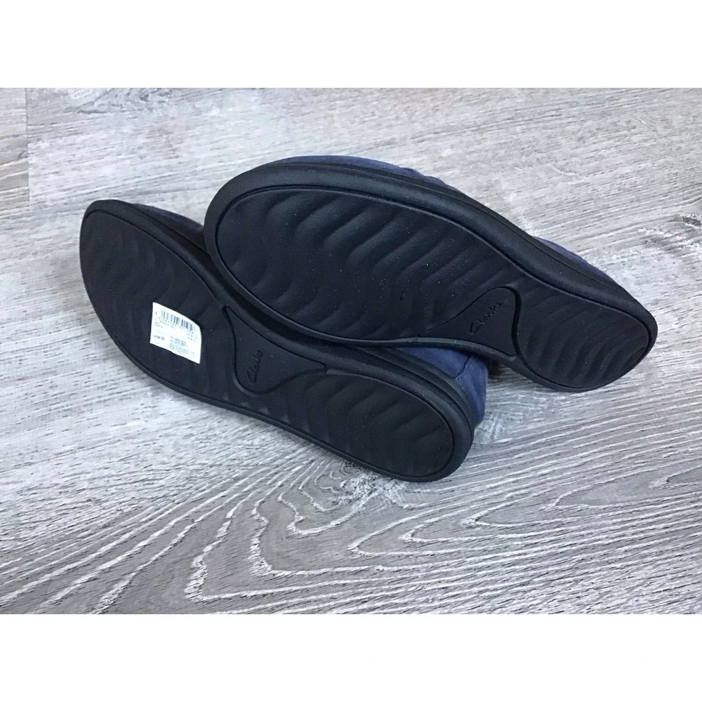 Clarks Shoes Womens 8 Wide Breeze Sol Slip On Comfort Shoes 26175260 Navy Marine